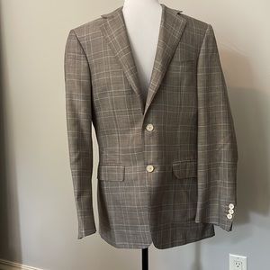 Like New!!! Canali Tan& Blue Plaid Blazer- Men’s Size 48 R